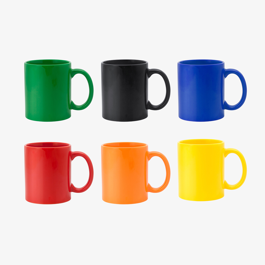 Werbetassen aus Keramik mit 370 ml Volumen in verschiedenen Farben