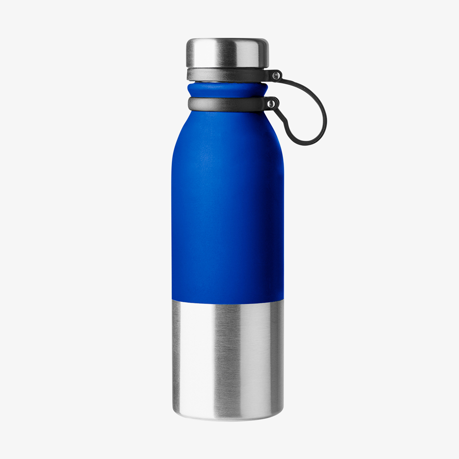 Zweifarbige Edelstahlflasche (850 ml) in Blau, ohne Personalisierung