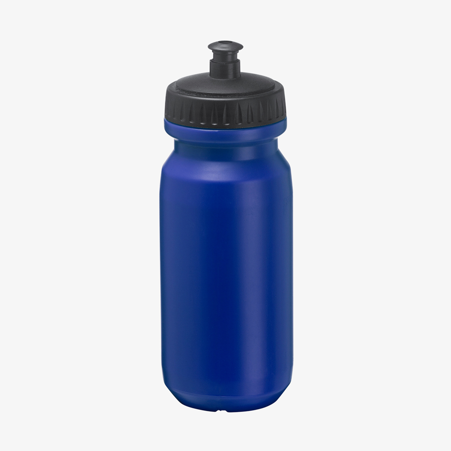 Blaue Sportflasche mit Spender, Trinkflasche mit schwarzem Deckel, unveredelt