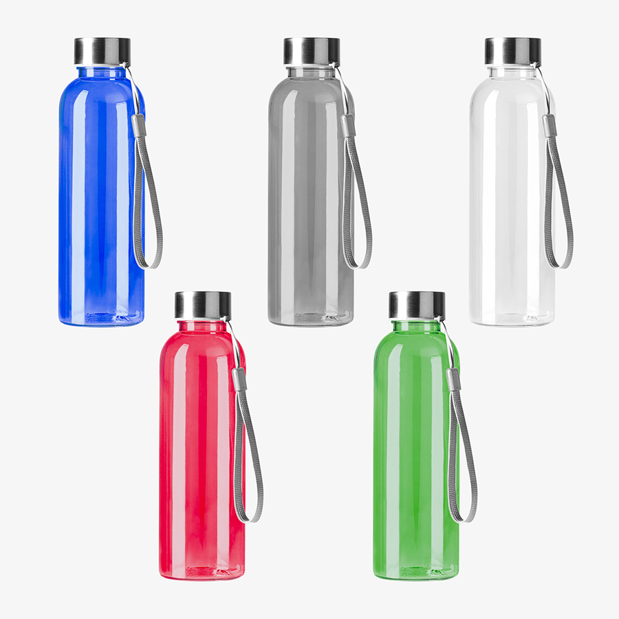 Transparente Sportflaschen, durchsichtige Trinkflaschen in vielen Farben