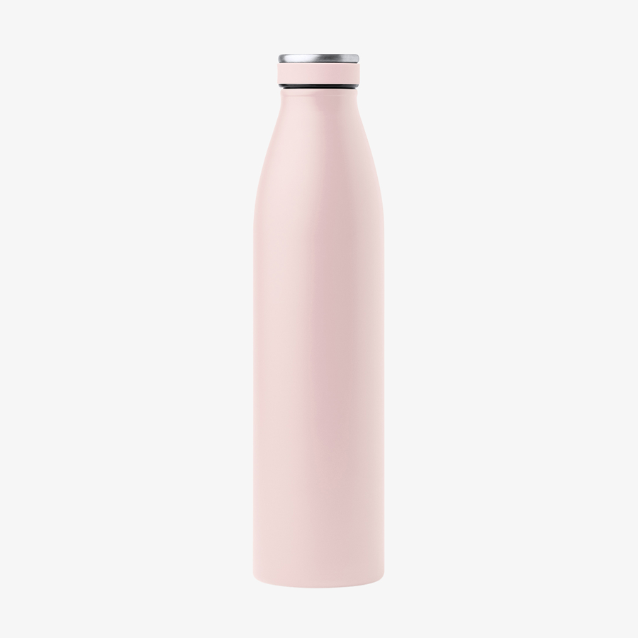 Doppelwandige Edelstahl-Isolierflasche in Rosa mit 750 ml Volumen, unveredelt