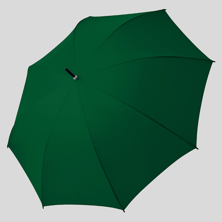 Geöffneter Automatik-Partner-Stockschirm von doppler in Grün, Schirmsegmente vollfarbig bedruckbar 