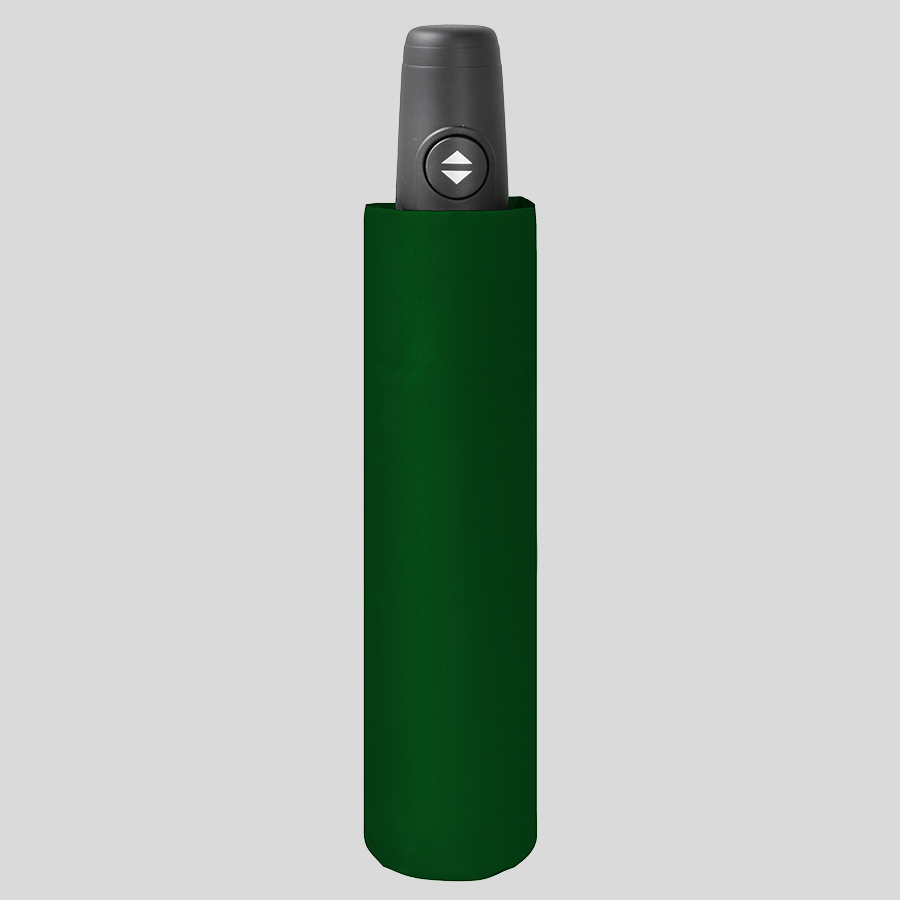 Grüner doppler-Mini-Taschenschirm in farblich passender Hülle, mit Auf/Zu-Automatik