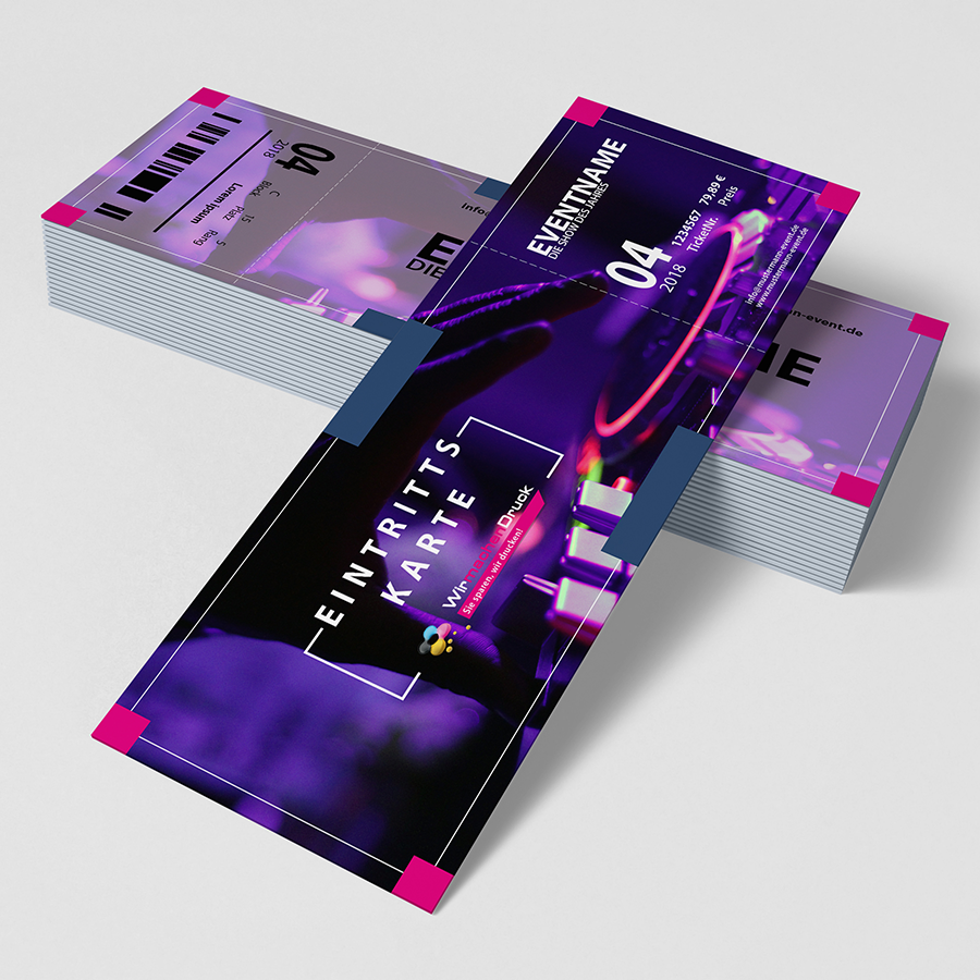 Standard-Eintrittskarten mit 4/4-farbigem Druck im Wunschdesign