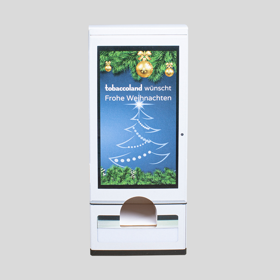 Individuell bedruckter Adventskalender-Turm mit Lindt-Lindor-Schokokugeln in verschiedenen Geschmacksrichtungen