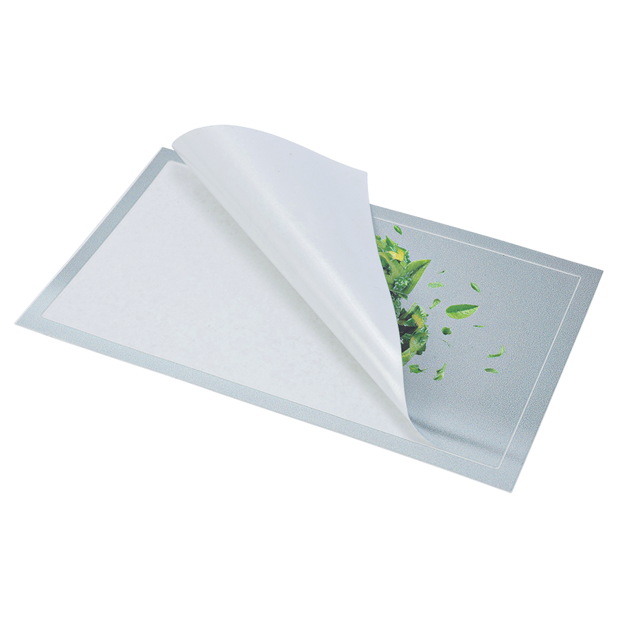 Aufkleber aus kompostierbarem Material mit individuellem Druck, Detailansicht