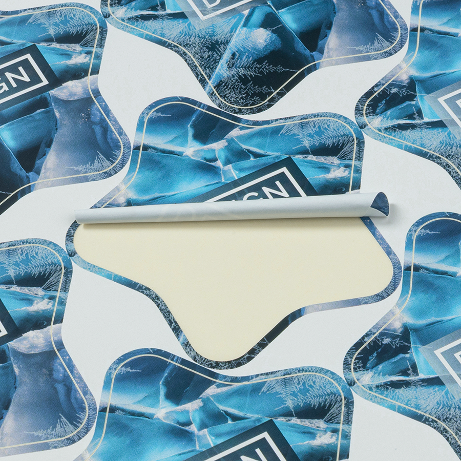 Sternförmige, individuell bedruckte Tiefkühl-Aufkleber, 4/0-farbig und temperaturbeständig