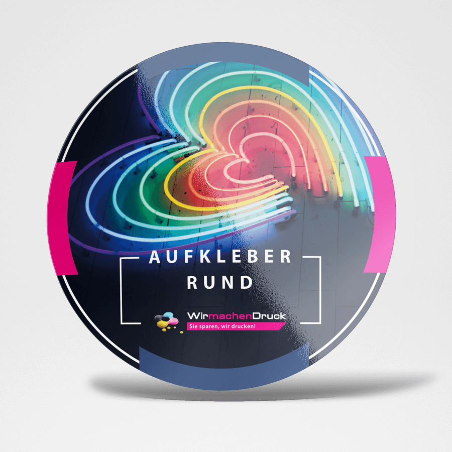 Hitzebeständiger Aufkleber in runder Form mit 4/0-farbigem Druck