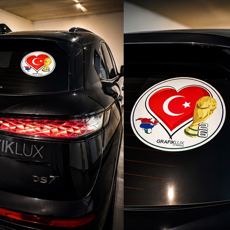 Einsendung WIRmachenFANS-Gewinnspiel: Türkei-Fußball-Sticker auf Auto