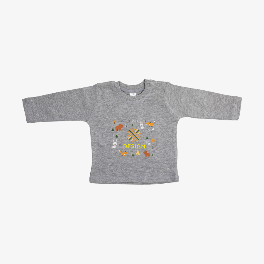 Baby-Langarmshirt aus 100 % Bio-Baumwolle mit vollfarbigem Digitaltransferdruck