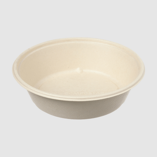 Runde Salatschale to go aus Bagasse, 900 ml Fassungsvermögen, 19,4 cm Durchmesser