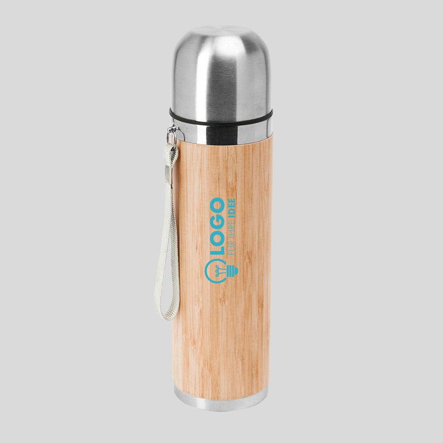 Bambus-Isolierflasche mit 420 ml Fassungsvermögen und individuellem Druck