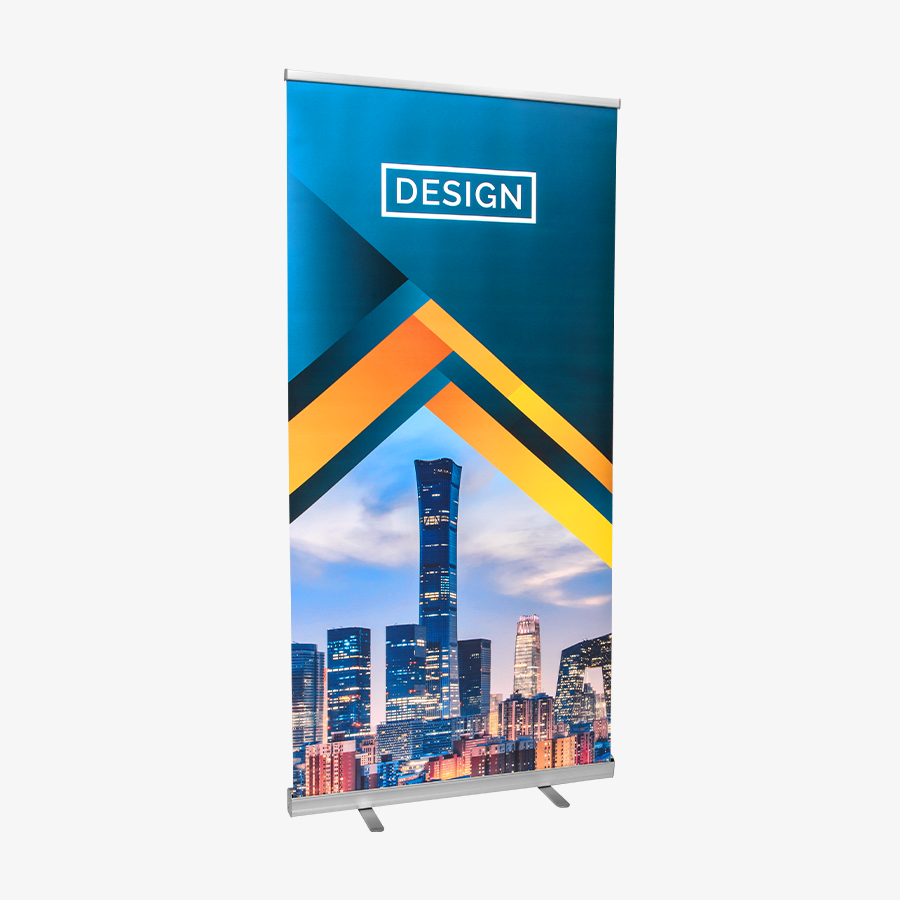 Günstiges Basic-Roll-up-Banner mit Wunschmotiv in der Größe 100 x 200 cm