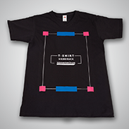 T-Shirt Herren Basic V-Neck schwarz Siebdruck vorne