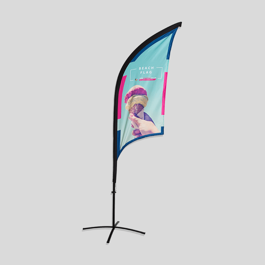 Konkave Beachflag, hochwertig und individuell bedruckbar 