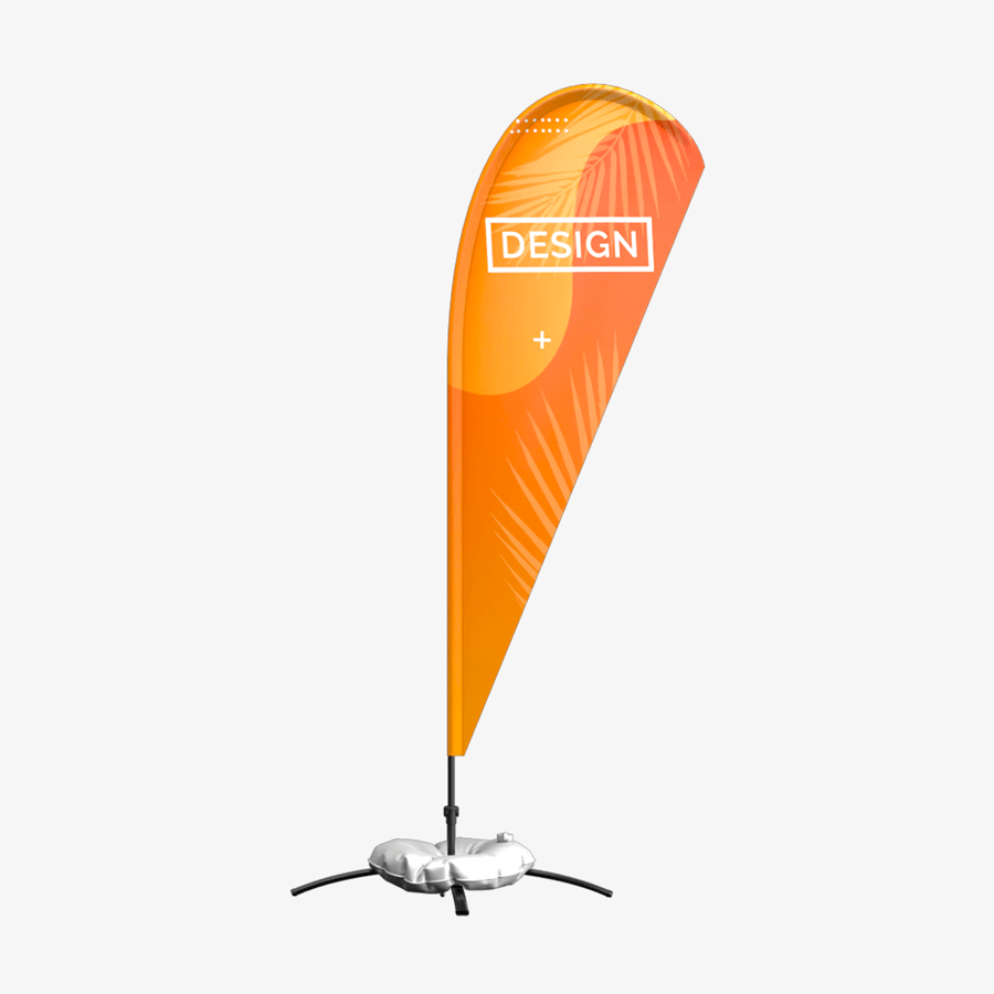 Beachflag oder Snowflag als Dropflag im Basic-Modell, in Größe M und in der Gesamtansicht