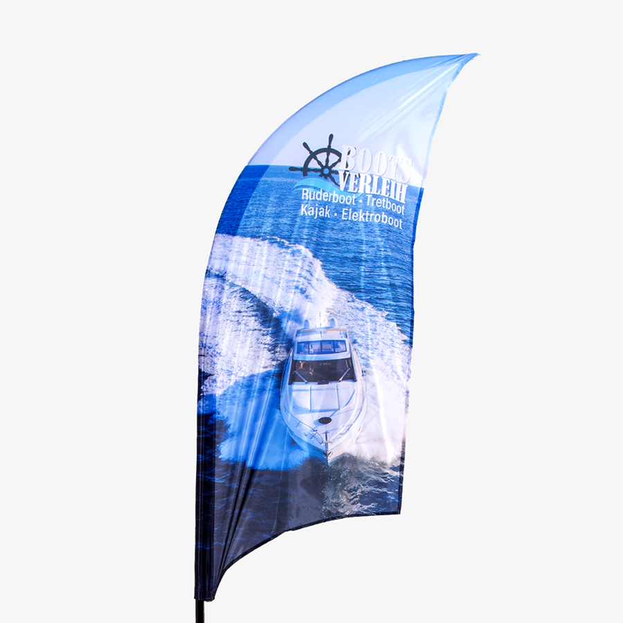 Beachflag und Snowflag konkav mit bedruckem Mastkanal