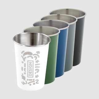 Gravierte Mehrweg-To-go-Becher aus Edelstahl in unterschiedlichen Farben
