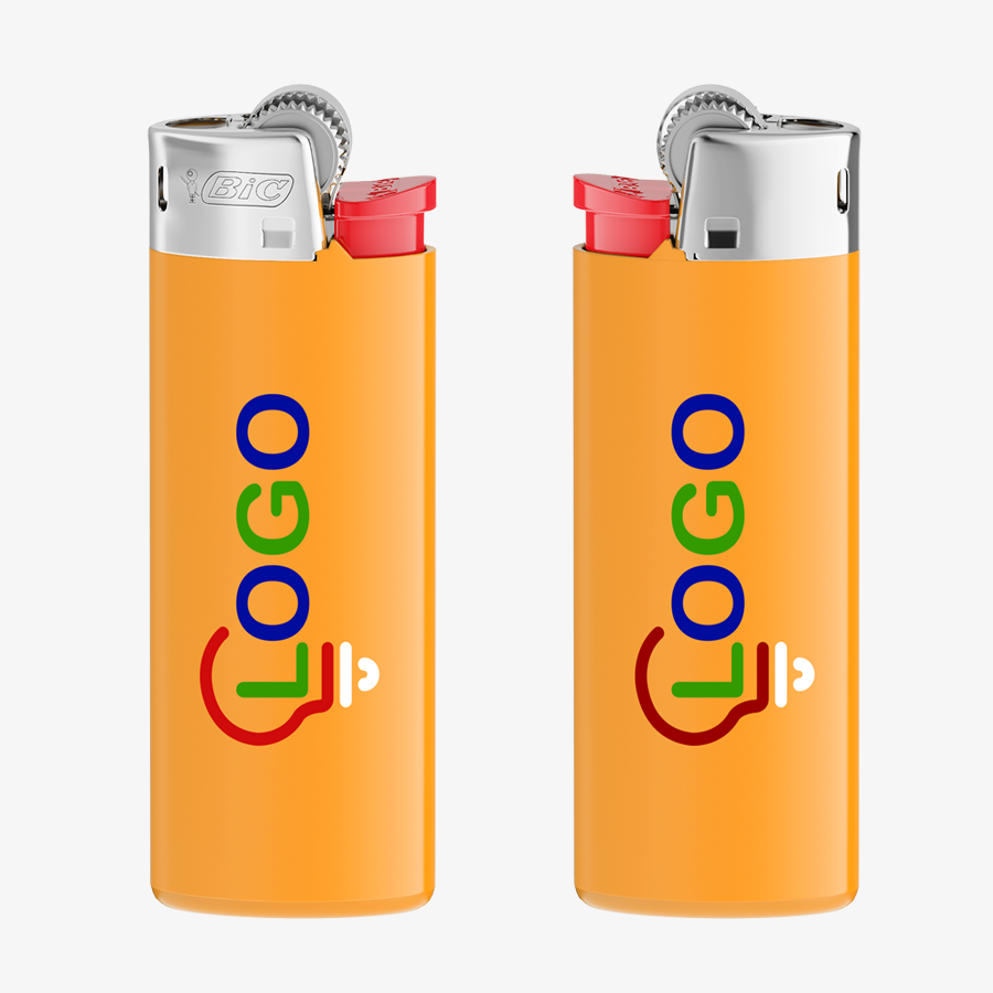 Mini-Reibradfeuerzeug von BIC mit vierfarbigem Siebdruck auf Vorder- und Rückseite 
