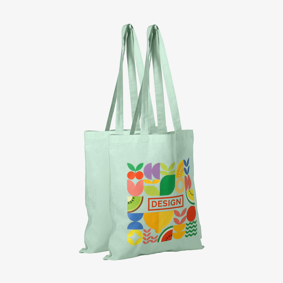 Bio-Baumwolltaschen mit Langhenkel, einseitig bedruckt mit Wunschmotiv