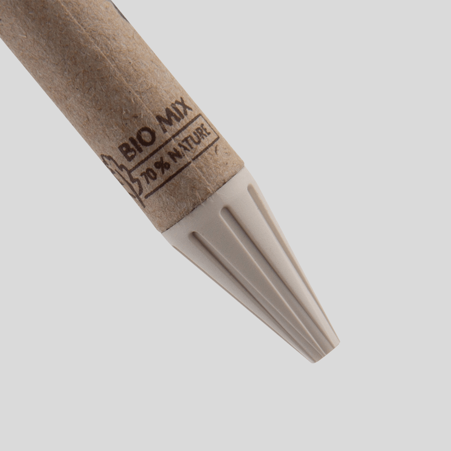 Detailansicht der Spitze eines Bio-Mix-Kugelschreibers, individuell bedruckbar