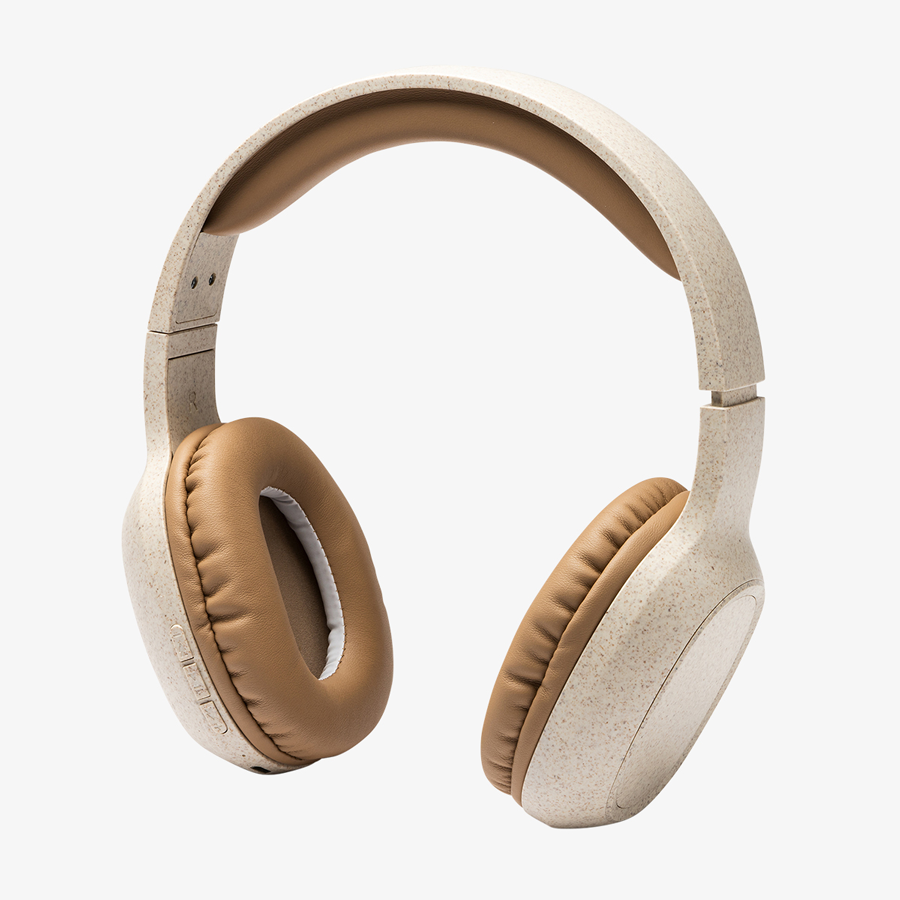 Klappbarer Bluetooth-On-Ear-Kopfhörer aus Weizenfaser, mit Freisprechfunktion und FM-Radio