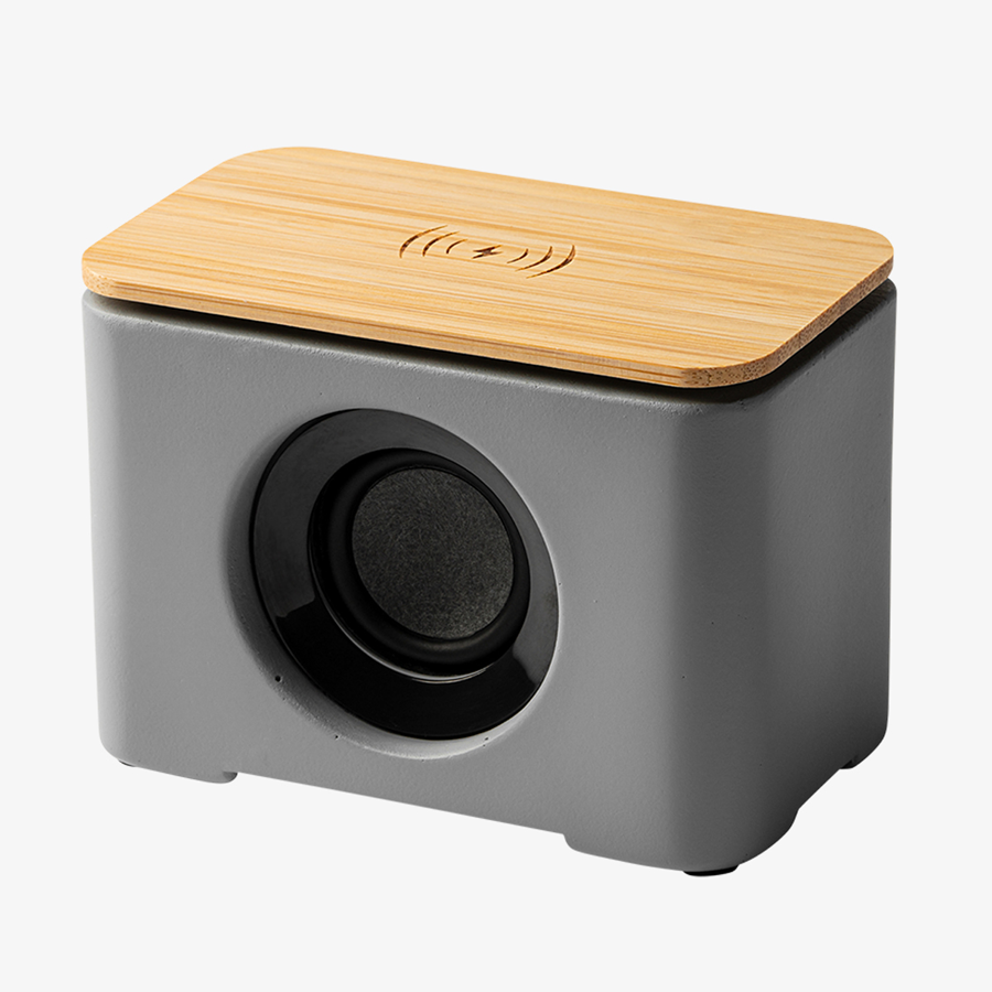 Kabelloser Bluetooth-Lautsprecher mit Beton und Bambus, unveredelt
