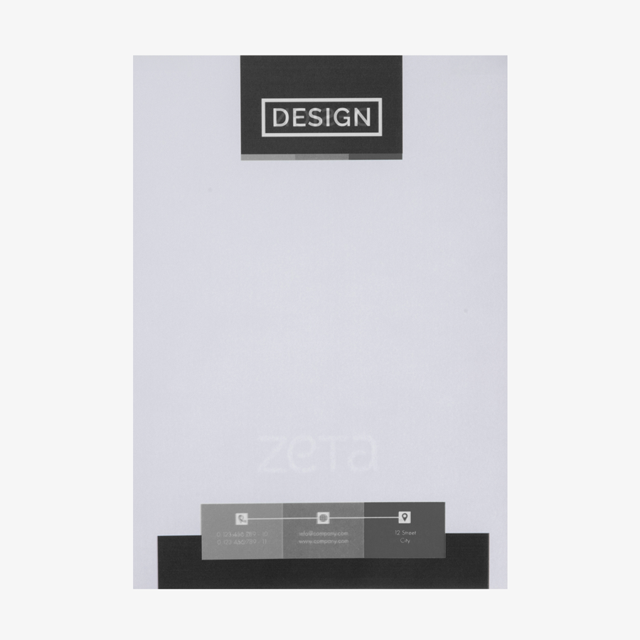 Briefpapier mit Wasserzeichen, DIN-Format mit 1/0-farbigem Druck