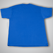 T-Shirt Herren Budget blau Rundhals hinten bedruckt