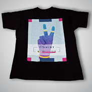 T-Shirt Herren Budget schwarz Rundhalsausschnitt hinten bedruckt