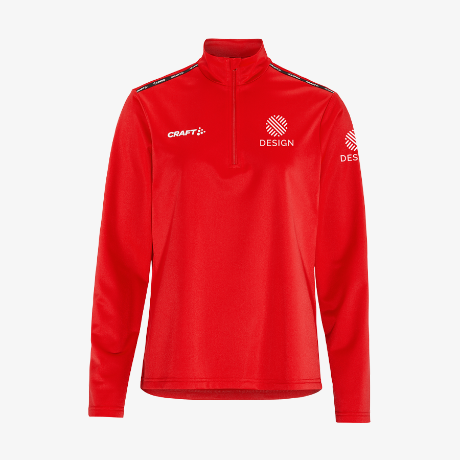 Craft-Halfzip-Trainingsshirt für Damen mit individuellem Druck auf der Brust