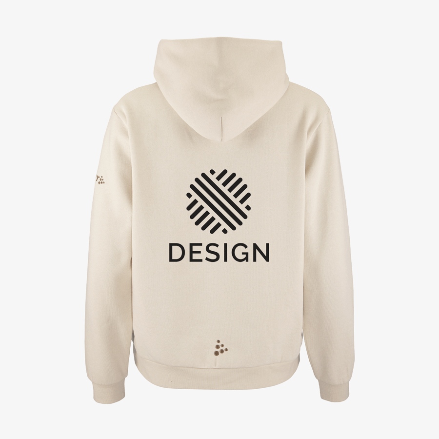 Rückansicht Craft-Hoodie für Damen mit Digitaltransferdruck auf Rücken und Ärmel
