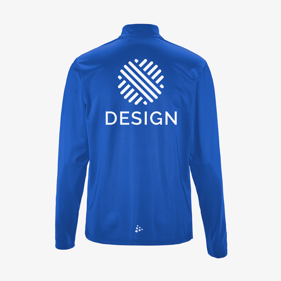 Craft-Halfzip-Trainingsshirt für Herren, Rückenansicht mit individuellem einfarbigem Druck
