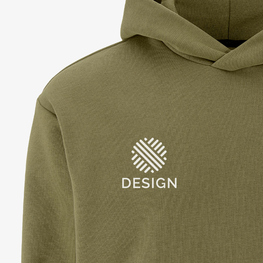 Detailansicht Craft-Hoodie für Herren mit Digitaltransferdruck auf der Brust