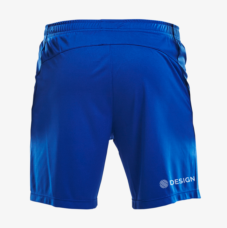 Blaue Craft-Shorts für Herren, auf der Rückseite individuell bedruckt