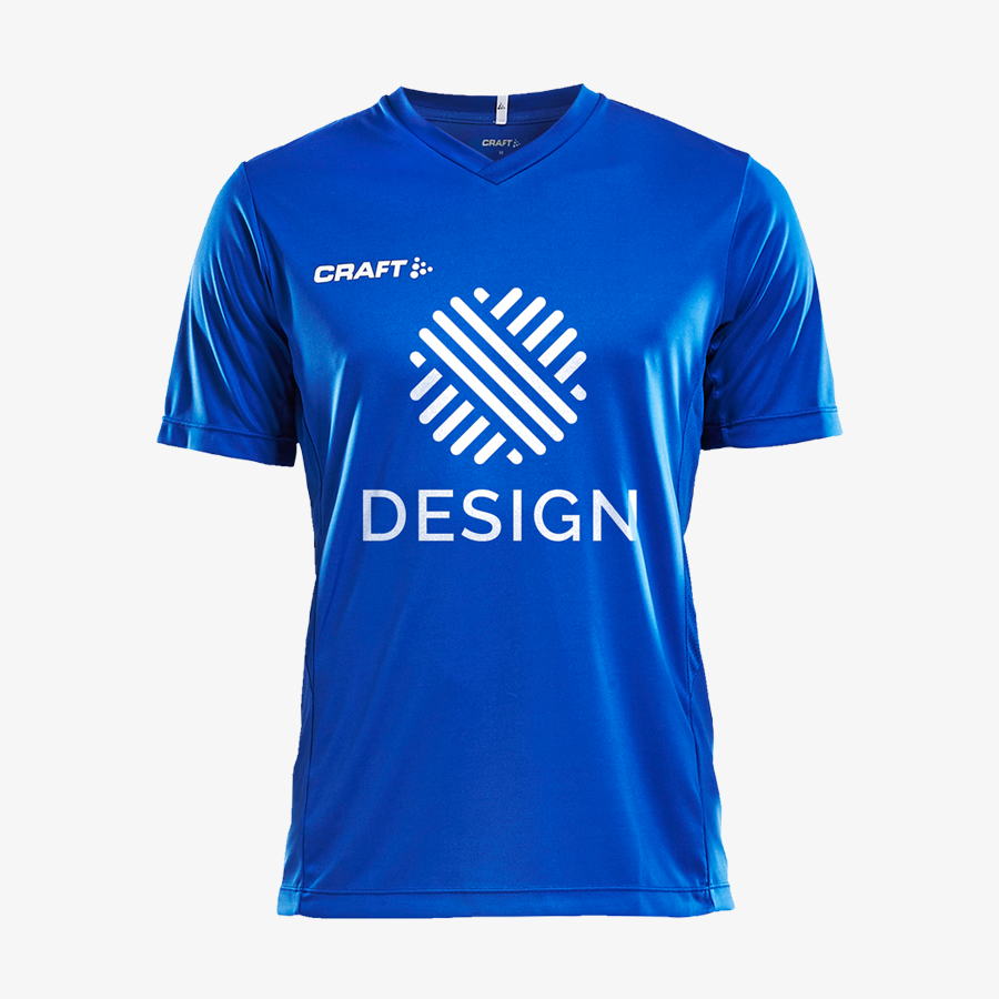 Blaues Herren-Trikot Squad Jersey Solid der Marke Craft, frontal bedruckt mit individuellem Design