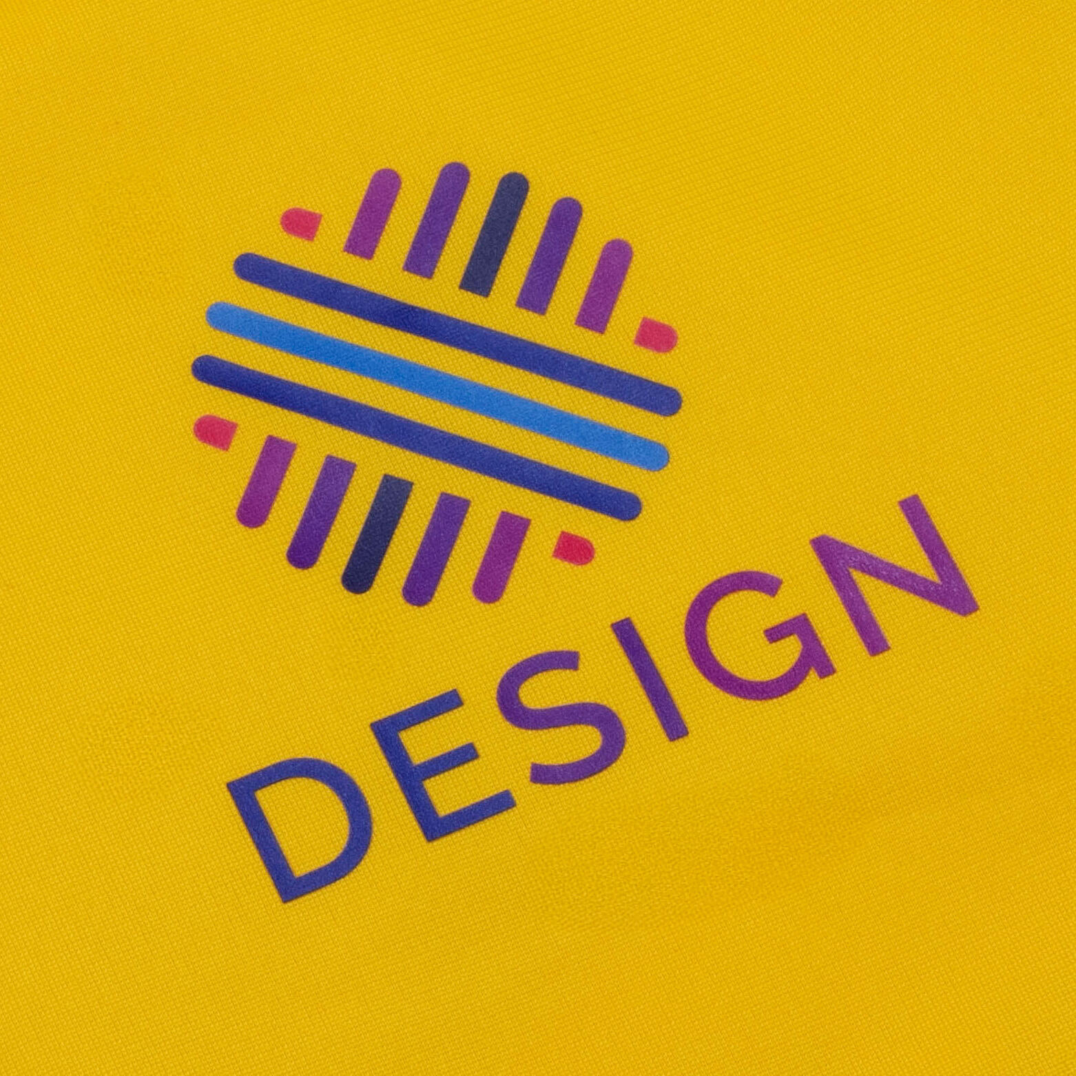 Detailansicht vollfarbiger Digitaltransferdruck auf gelber Craft-Trainingsjacke