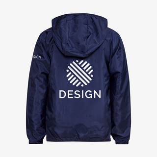 Craft-Windjacke in Navy für Kinder, auf Rücken und Ärmel individuell bedruckt