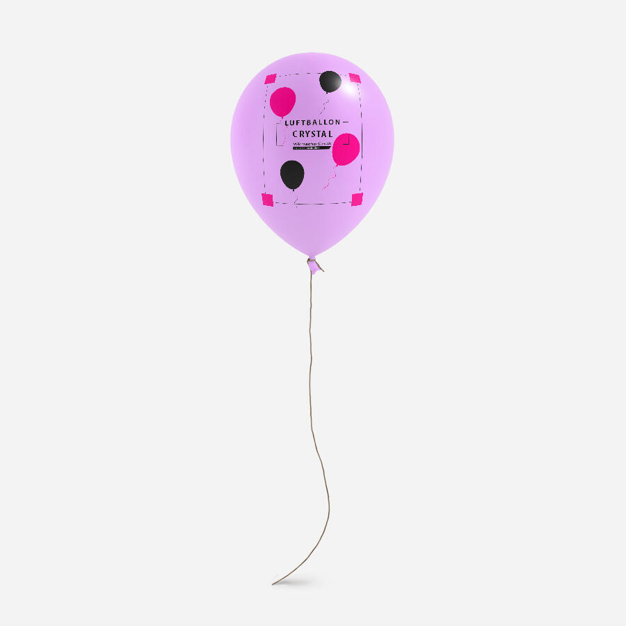 Pinker, umweltfreundlicher Crystal-Luftballon mit individuellem Wunschmotiv bedruckbar
