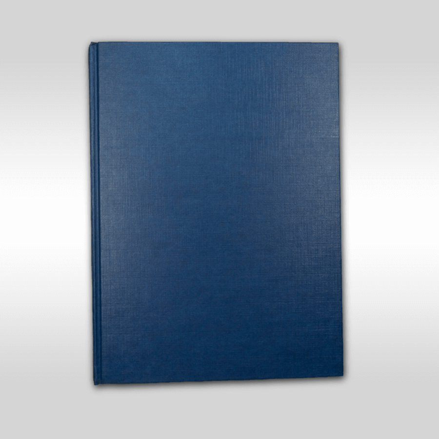 Dissertation im DIN-A4-Format mit Hardcover in Blau, Ansicht von vorne