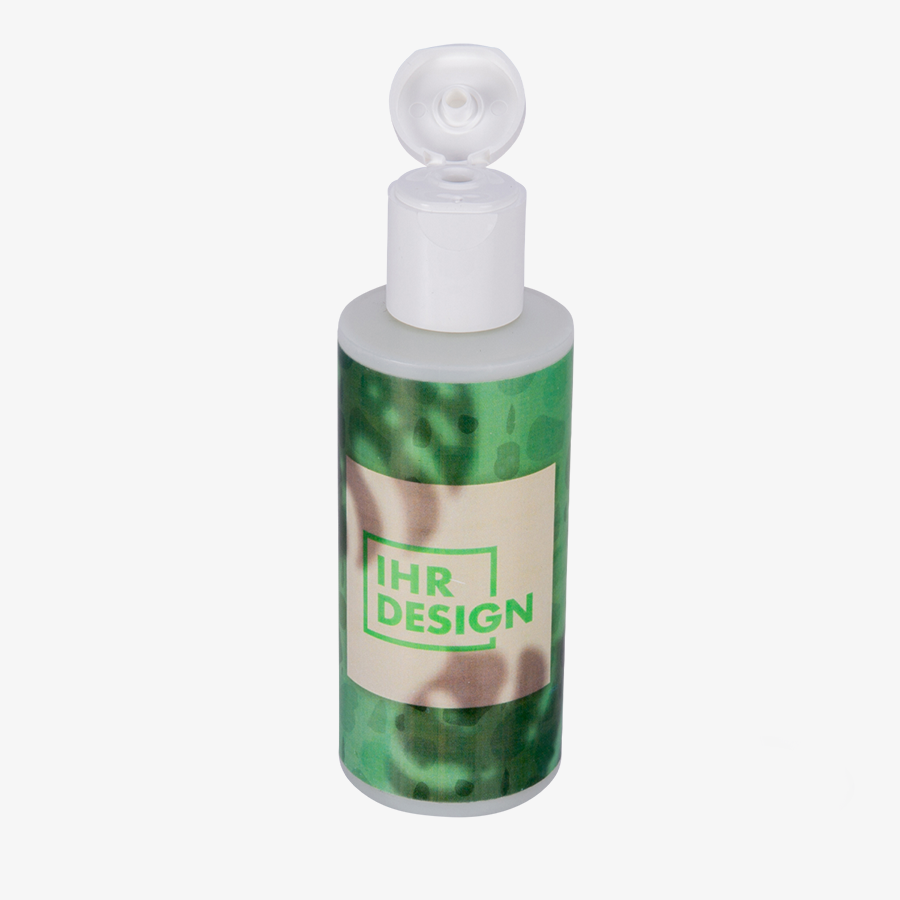 Pflegendes Duschgel in Kunststoff-Fläschchen (100 ml) mit praktischem Klappdeckel