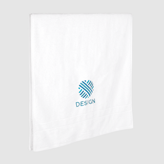 Weißes Premium-Duschtuch, individuell bestickt mit Ihrem Design