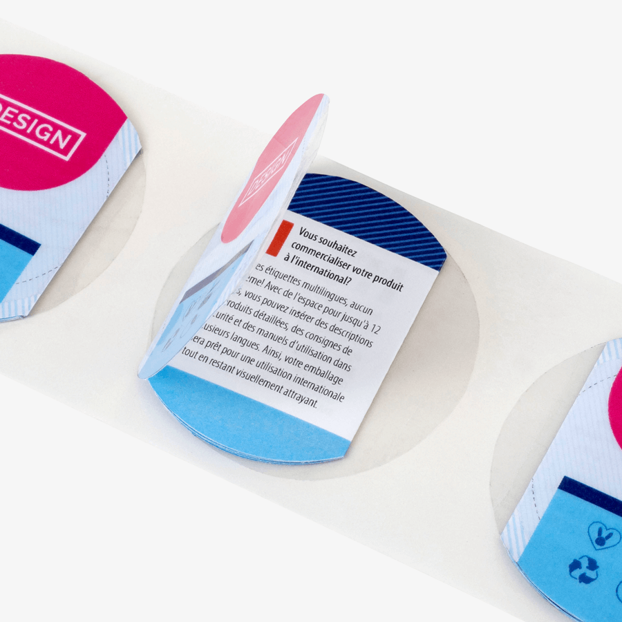 Mehrlagige Etiketten in runder Form, individuell bedruckt