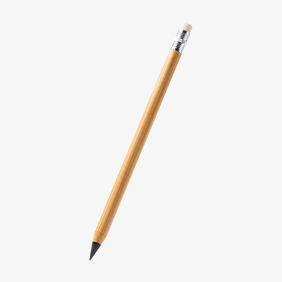 Ewiger Bleistift aus Bambus mit Radiergummi, unveredelt