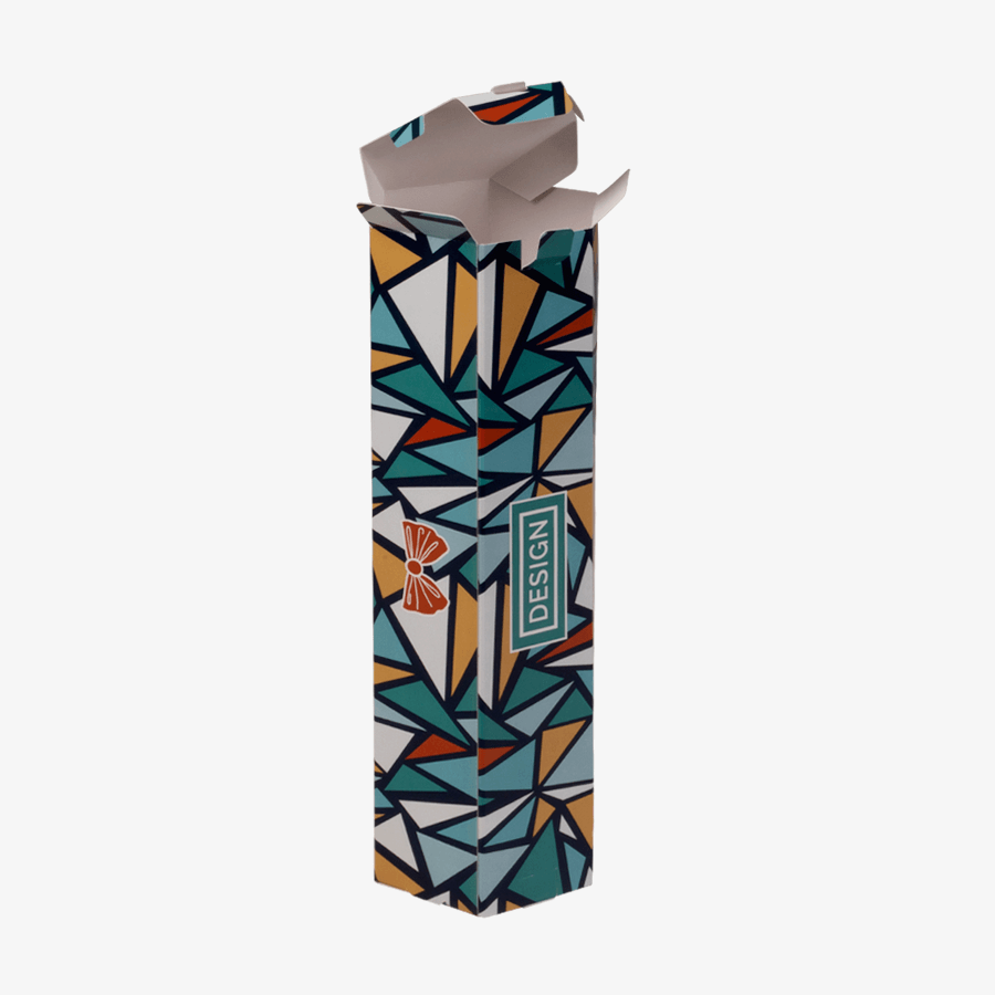 Sechseckige Faltschachtel mit individuellem Design, ideal als Flaschenverpackung