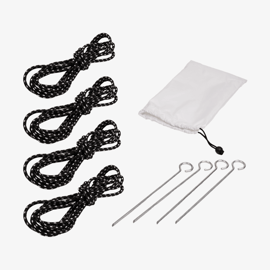 Montage-Kit für Faltzelte bestehend aus 4 Bodenspießen und 4 Polyesterseile