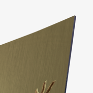 Detailansicht edler Fine Art Print auf gold gebürsteten Alu-Dibond-Platten
