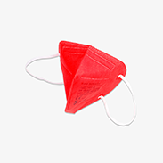 Zertifizierte FFP2-Maske in Rot mit weißen Gummibändern