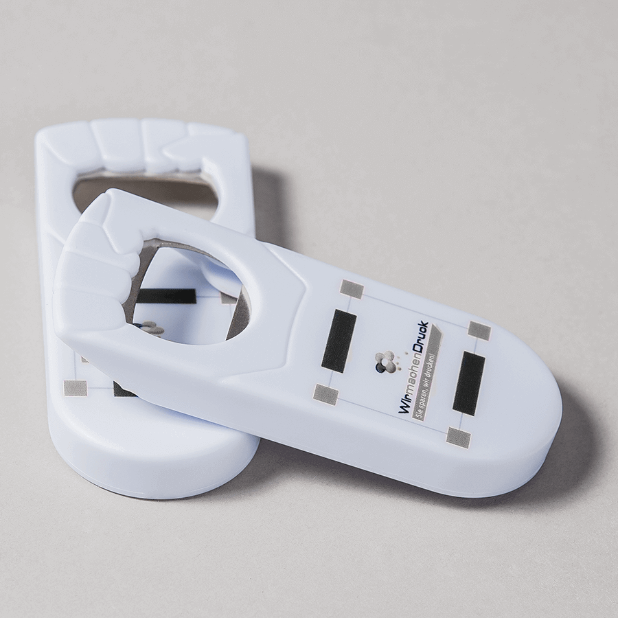 Kunststoff-Flaschenöffner mit einfarbigem und einseitigem UV-Druck