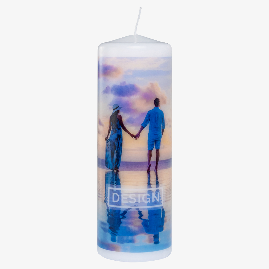 20 cm hohe Fotokerze, rundum vollfarbig individuell bedruckt